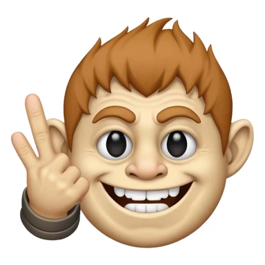 Troll face showing middle finger sticker