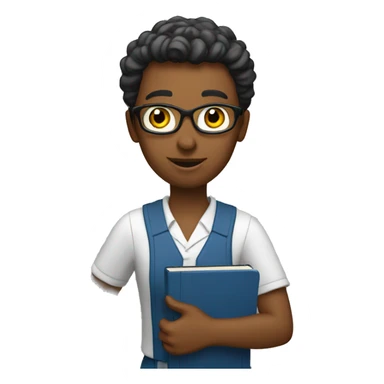 a teacher with a notebook sticker