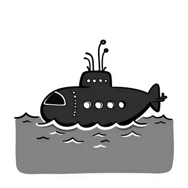 A black submarine from World War 2 sticker