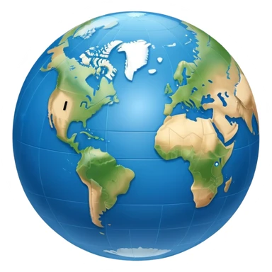 Earth globe with a small clock in the bottom corner, iOS style sticker