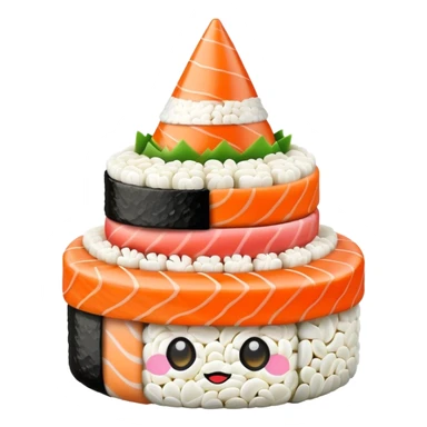 Birthday hat made out of sushi sticker