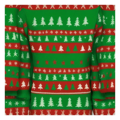 red and green christmas sweater sticker