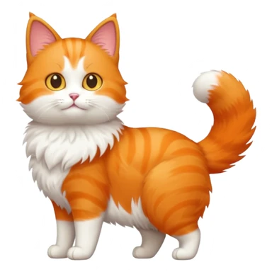 A cute cat emoji, full body, standing in side view. sticker