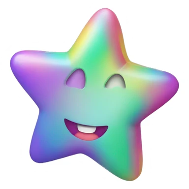 Create a simple 3D color illustration of the star-struck emoji sticker