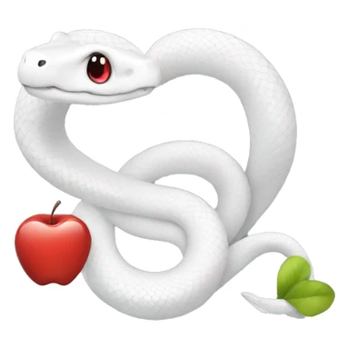White Snake, apple, heart sticker