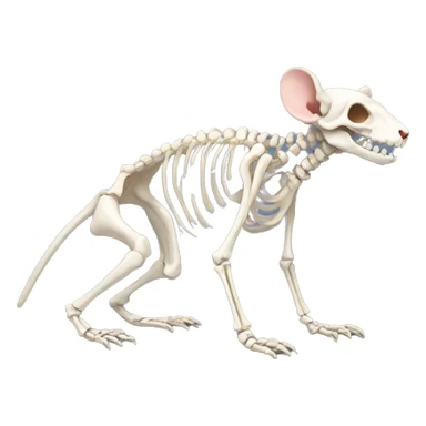 realistic rat skeleton  sticker