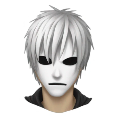 L Death Note, white face, black hair sticker