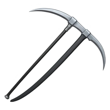 The scythe of the God of Death is long, straight, and pure black, symbolizing death. sticker