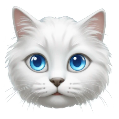 fluffy white cat with blue eyes sticker