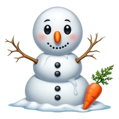 Melting snowman sticker