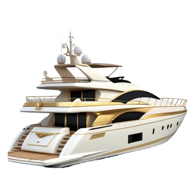 Luxury Yacht - Azimut 72 (Model Year: 2020) (Iconic colour: White with gold trim) sticker