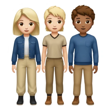 Make 7 people that are all white sticker