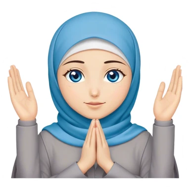 Turkish beautiful finish Konya girl blue eyes with hijab and dua on namaz sticker
