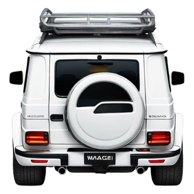 White Mercedes gwagon back sticker
