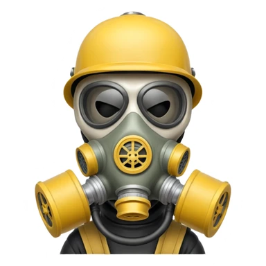 Skeleton wearing a gas mask sticker