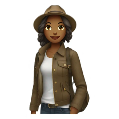 Travel girl in Paris sticker