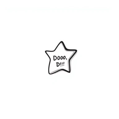 star-shaped sticky note with handwritten text sticker