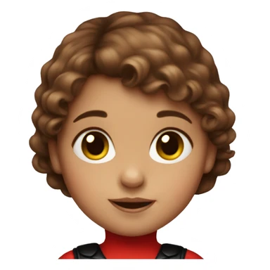 brown hair girl baby in a ladybug costume sticker