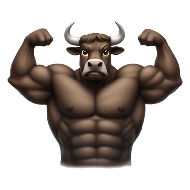 A Muscular bull sticker