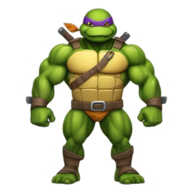 teenage mutant ninja turtle body builder sticker