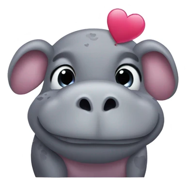 hippopotamus in love sticker