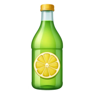 Bottle juice green lemon sticker
