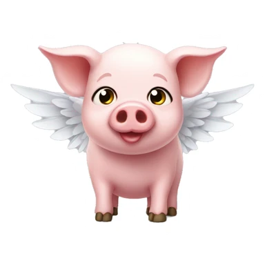 very cute pig with wings sticker