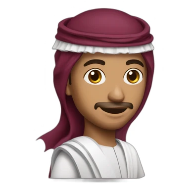 Arabic men holding Qatar flag sticker