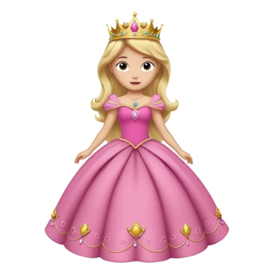 Princesa aurora Disney com vestido grande roda com uma tiara pequena e corpo inteiro, sticker