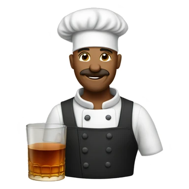 Chef drinking bourbon sticker