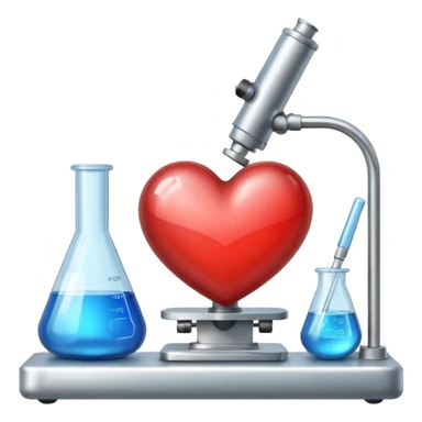 Heart emoji with things of laboratory  sticker