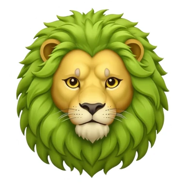 lime-colored lion sticker