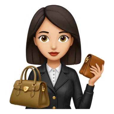 italian female with italian fashion style, holding bag sticker