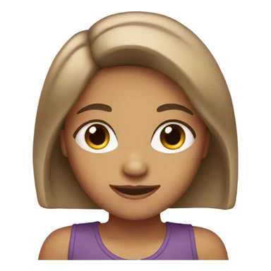 Tan girl with ways medium length hair dark brown eyes  sticker