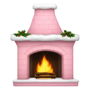baby pink Christmas fire place sticker