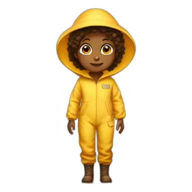 Brown child as beekeeper full body sticker
