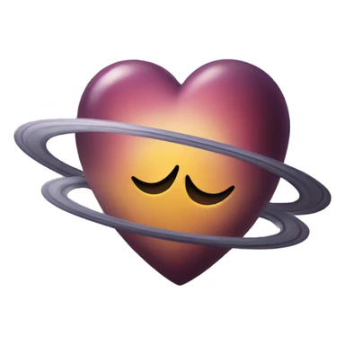 heart shape saturn sticker