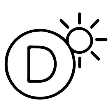 Vitamin D icon, simple and clear outline sticker
