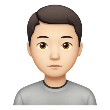 short hair Chinese man, neutral expression sticker