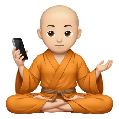 a mobile Phone covered in a monk robe in yoga position sticker