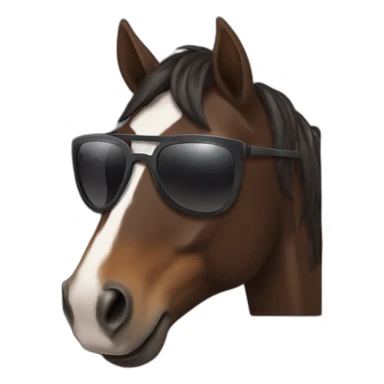 Dark brown Horse with sunglasses sticker