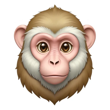 Cinematic Noble Macaque Portrait Emoji, Poised and regal, with a smart, agile build and expressive, deep-set eyes, adorned with soft, detailed fur and a dignified expression, Simplified yet sharp and sophisticated features, highly detailed, glowing with a soft, natural radiance, high shine, intelligent and commanding, stylized with an air of primate nobility, focused and alert, soft glowing outline, capturing the essence of a watchful and confident guardian that appears ready to leap out of the screen with effortless authority! sticker