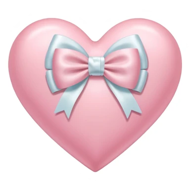 Pastel pink heart with white bow sticker