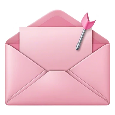 pink email envelope with pink check mark sticker