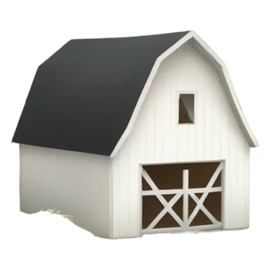 White barn with haystacks  sticker