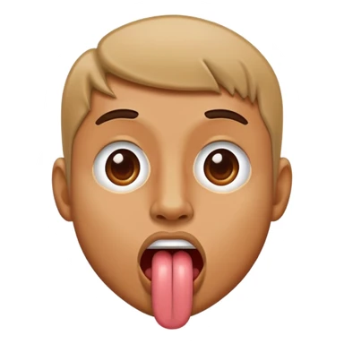 profile view of a man sticking his tongue out, facing left sticker