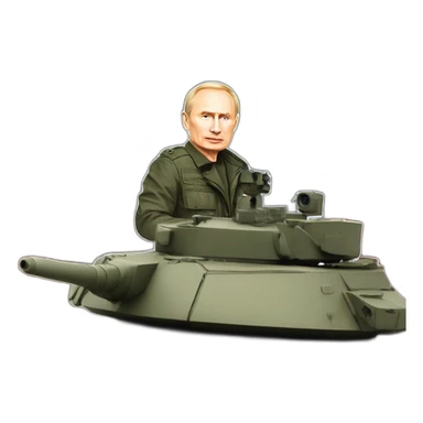 Vladimir Poutine sur un tank sticker