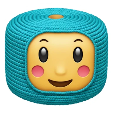 emoji de rolo de crochê na cor ciano sticker