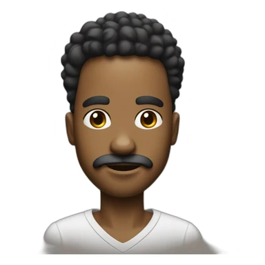20 years black men with mini twisted afro and a small goatee and moustache sticker
