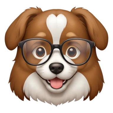 Dog with glasses on  sticker
